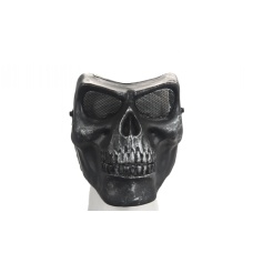 UK Arms Airsoft Mesh Skull Full Face Mask Gen 2 - SILVER/BLACK