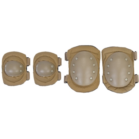 UK Arms Airsoft Tactical Elbow/Knee Pad Set - TAN