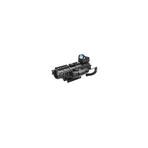 NcStar Tri Rail 2-7x32 Mil-Dot Scope w/ Green Laser - BLACK