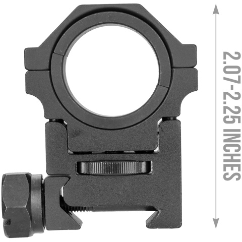 NcStar Adjustable Height 30mm Mount Ring - BLACK
