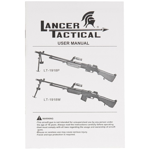 Lancer Tactical M1918 Browning WWII AEG Airsoft LMG - FAUX WOOD - DISCONTINUED