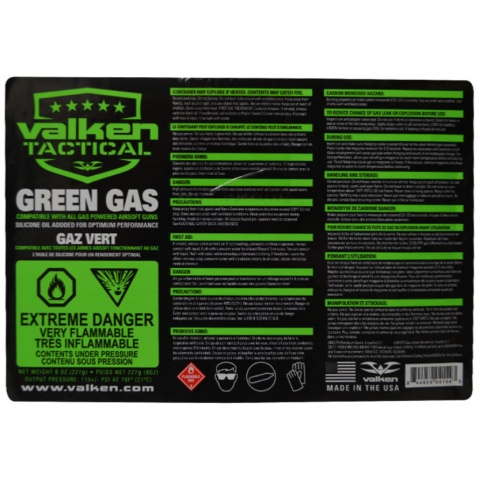 Valken Tactical 12-Pack 8oz Green Gas Case for Airsoft Guns - SINGLE