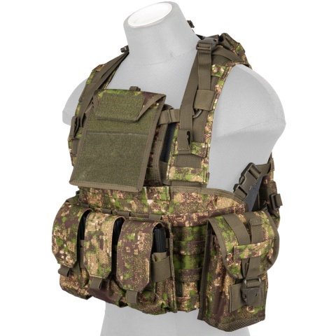 Lancer Tactical Airsoft M4 MOLLE Modular Chest Rig - PC GREEN