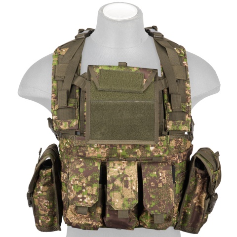 Lancer Tactical Airsoft M4 MOLLE Modular Chest Rig - PC GREEN