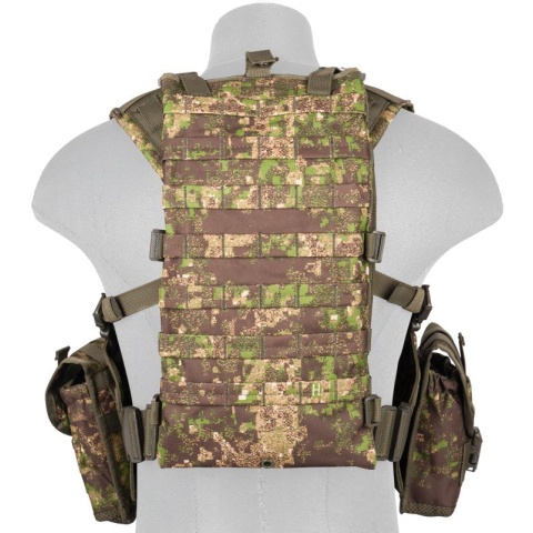 Lancer Tactical Airsoft M4 MOLLE Modular Chest Rig - PC GREEN