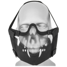 Black Bear Airsoft Tactical V8 Half Face Mesh Mask - BLACK SKULL