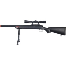WellFire Airsoft VSR-10 Bolt Action Rifle w/ Scope & Bipod - BLACK