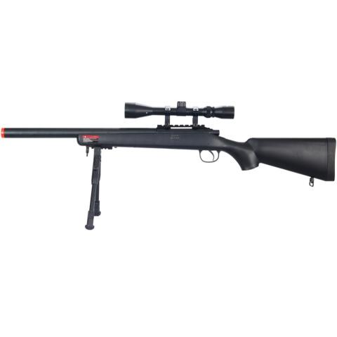 WellFire Airsoft VSR-10 Bolt Action Rifle w/ Scope & Bipod - BLACK