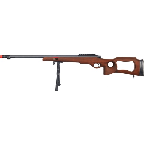WELL Airsoft MB09WBIP Bolt Action Rifle w/ Barrel & Bipod - WOOD