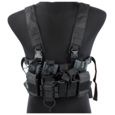 UK Arms Airsoft Tactical D-Mittsu Cordura Chest Rig - BLACK