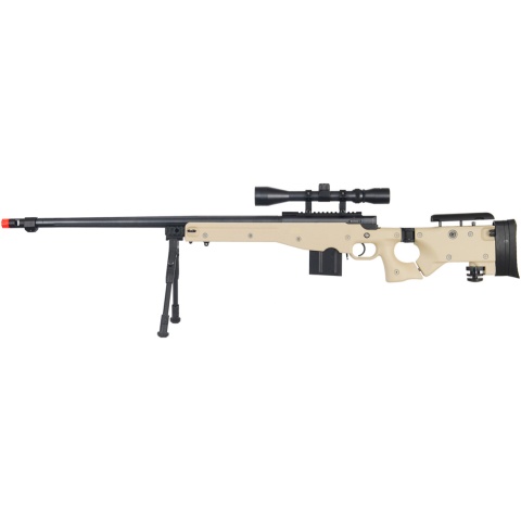 Well Airsoft MK96 Bolt Action Rifle w/ Barrel, Scope & Bipod - TAN