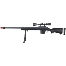 Well Airsoft MK96 Bolt Action Rifle w/ Barrel, Scope & Bipod - BLACK
