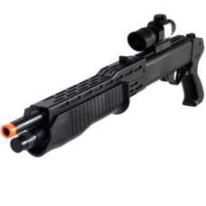 UK Arms P1099 Airsoft Shotgun w/ Laser, Flashlight, Scope - BLACK