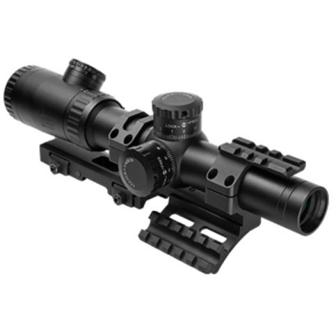 NcStar EVO 1.1-4 x 24mm Dot + Plex Scope w/ SPR Mount - BLACK