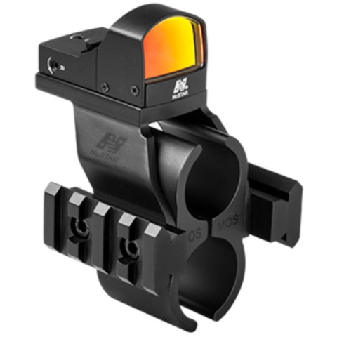 NcStar Moss 500/590 Red Dot Optic w/ Barrel Rail Mount - BLACK