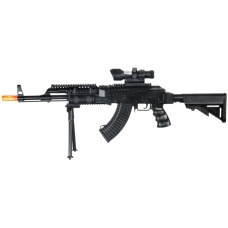 UK Arms Airsoft Spring Laser Rifle w/ Bipod - BLACK