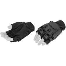 AMA Airsoft Tactical Armored Half Finger Glove Set (MEDIUM) - BLACK
