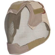 UK Arms Airsoft V6 Strike Full Face Mesh Mask Helmet - 3 COLOR DESERT