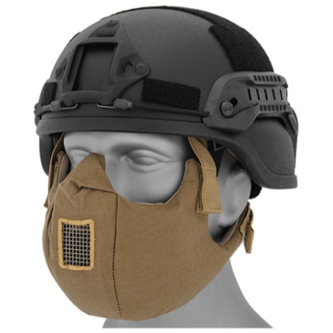UK Arms Airsoft Tactical V5 Conquerors Half Face Mask - TAN