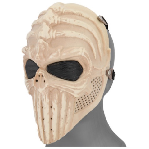 UK Arms Airsoft Tactical Vertabral Full Face Mesh Mask - SKELETON