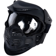 Lancer Tactical Airsoft Double Pane Lens Full Face Safety Mask - BLACK