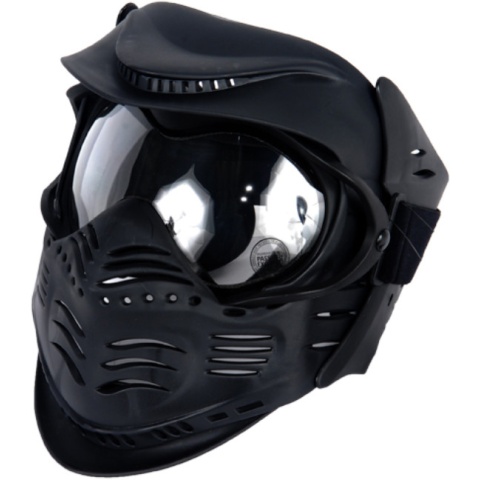 Lancer Tactical Airsoft Double Pane Lens Full Face Safety Mask - BLACK