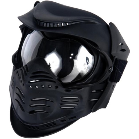 Lancer Tactical Airsoft Double Pane Lens Full Face Safety Mask - BLACK