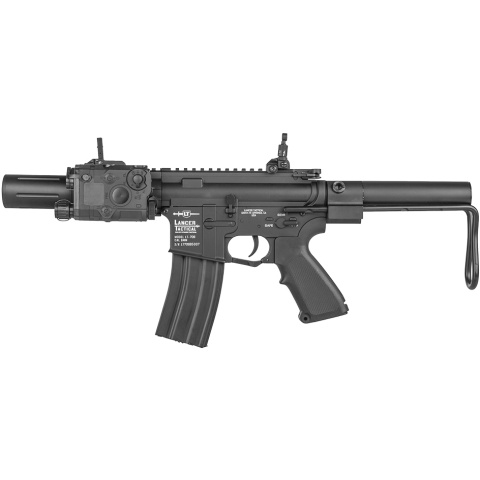 Lancer Tactical Metal M4 Cobra PDW AEG Airsoft Rifle - BLACK