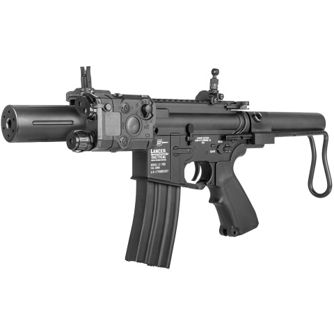 Lancer Tactical Metal M4 Cobra PDW AEG Airsoft Rifle - BLACK