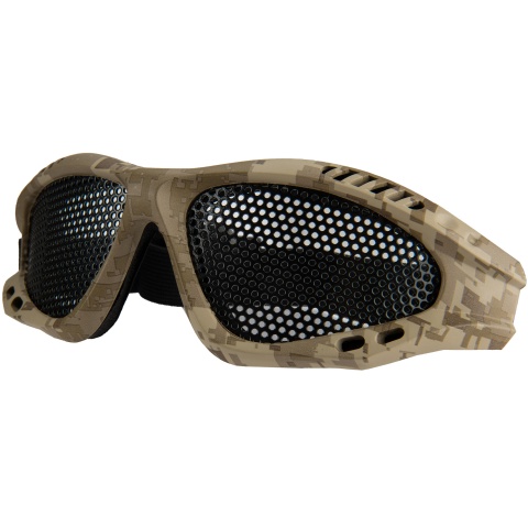 UK Arms Airsoft Tactical Wire Mesh LoPro Eye Goggle - DESERT DIGITAL