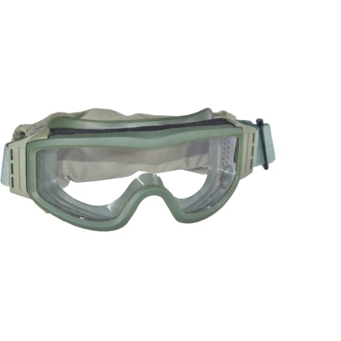 Lancer Tactical Airsoft Tactical Basic Clear Lens Safety Goggles - OD GREEN