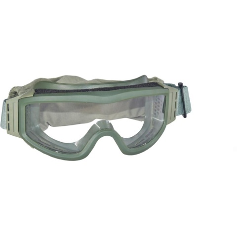 Lancer Tactical Airsoft Tactical Basic Clear Lens Safety Goggles - OD GREEN
