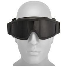 Lancer Tactical Airsoft Safety Goggles w/ Lens Kit Smoke-Clear-Yellow - BLACK