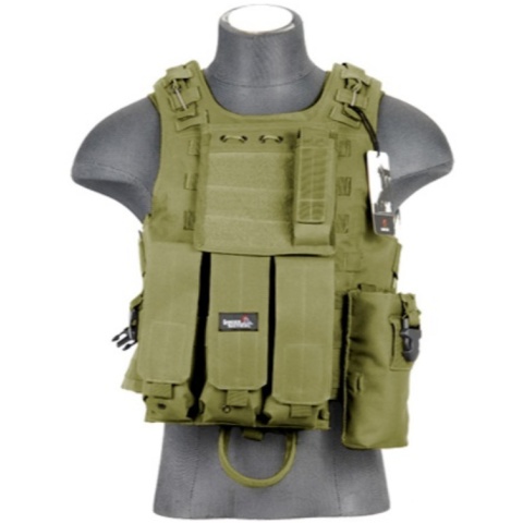Lancer Tactical Airsoft Tactical Ballistic Vest - OD GREEN