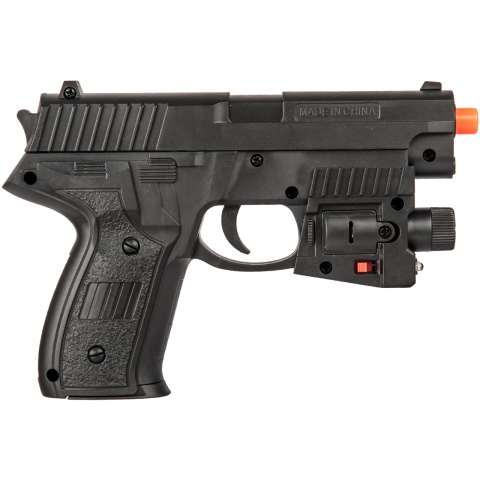 UK Arms Airsoft Spring Powered Laser Pistol w/ Strobe - BLACK