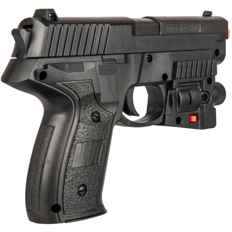 UK Arms Airsoft Spring Powered Laser Pistol w/ Strobe - BLACK