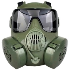 UK Arms Airsoft Tactical CBRN EM50 Lens Mask Set w/ Built-In Fans - FG