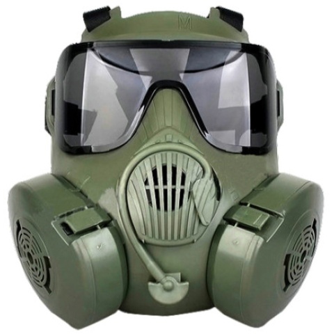 UK Arms Airsoft Tactical CBRN EM50 Lens Mask Set w/ Built-In Fans - FG