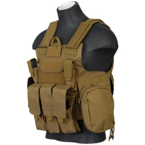 Lancer Tactical Airsoft Tactical Strike Vest LRG (Tan)