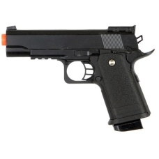 UK Arms Airsoft Full Size Metal Spring Powered Pistol - BLACK