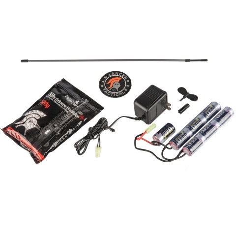 Lancer Tactical Airsoft M4 AEG Rifle with Crane Stock (Color: Black)