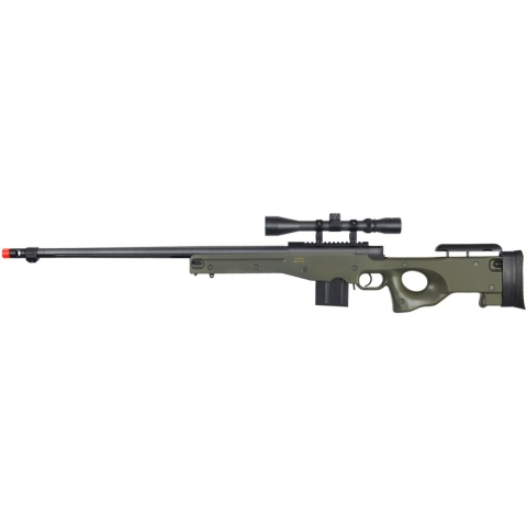 Well Airsoft L96 AWP Bolt Action Rifle Fluted Barrel Bipod - OD GREEN