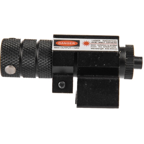 Lancer Tactical Airsoft Tactical Metal Compact Red Laser - BLACK