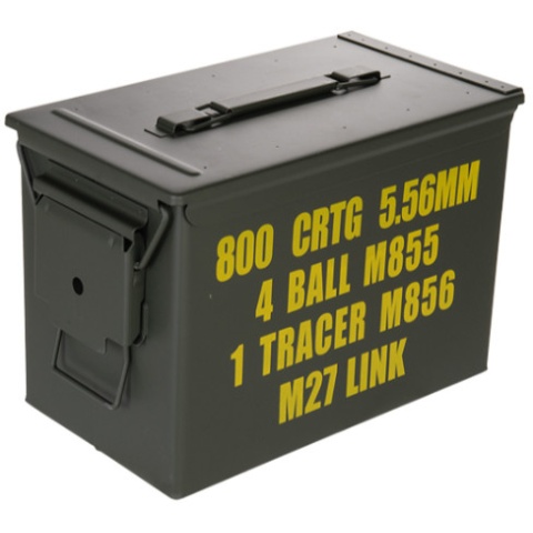 Lancer Tactical Airsoft Tactical Metal Ammunition Can - LARGE - OD