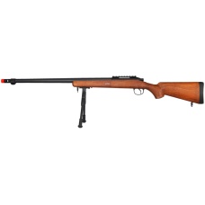 UK Arms Airsoft VSR-10 Bolt Action Rifle w/ Fluted Barrel Bipod - WOOD