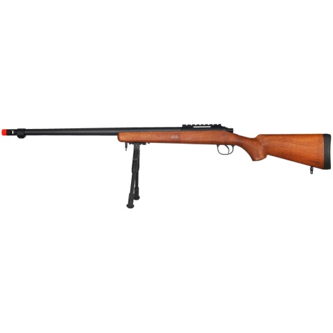 UK Arms Airsoft VSR-10 Bolt Action Rifle w/ Fluted Barrel Bipod - WOOD
