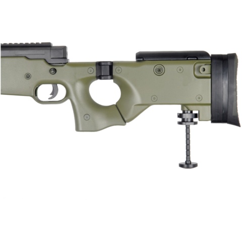 UK Arms Airsoft L96 AWP Bolt Action Rifle Fold Stock Bipod - OD GREEN