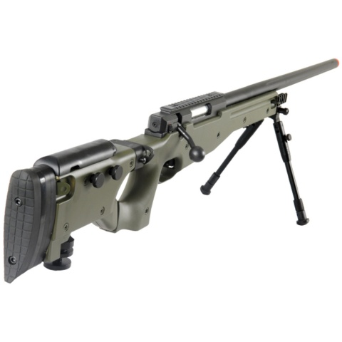 UK Arms Airsoft L96 AWP Bolt Action Rifle Fold Stock Bipod - OD GREEN