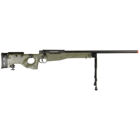 UK Arms Airsoft L96 AWP Bolt Action Rifle Fold Stock Bipod - OD GREEN