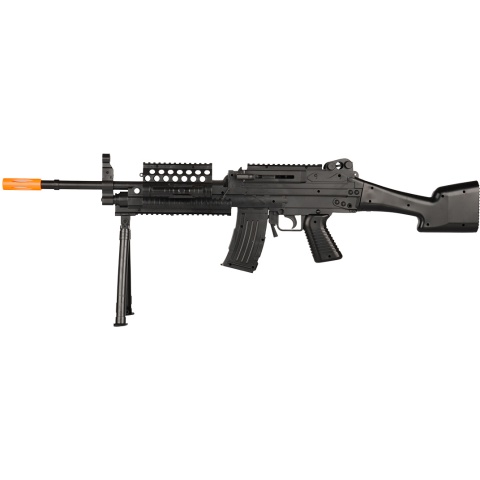 UK Arms Airsoft Spring Bipod Laser Flashlight Rifle Set - BLACK